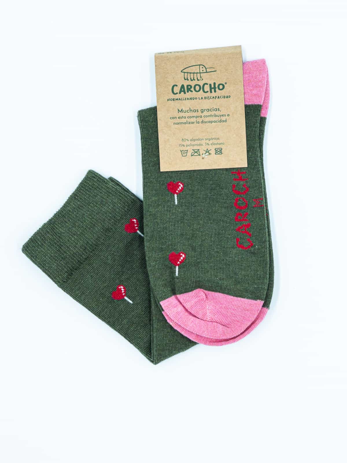 Piruletas largos trasera calcetines solidarios