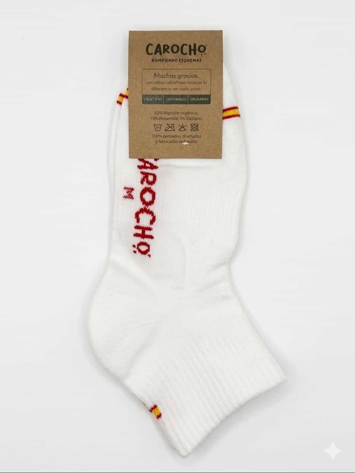 Deportivo corto blanco trasera calcetines solidarios