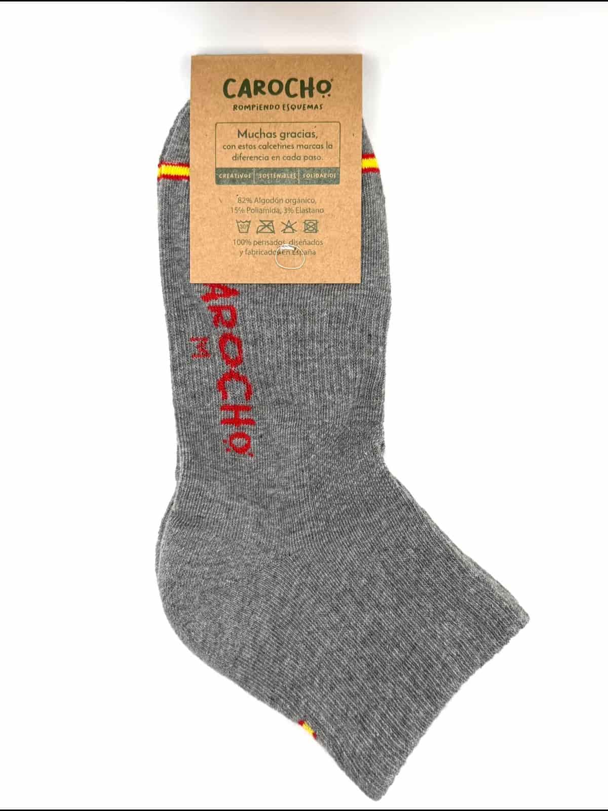 Deportivo corto gris trasera calcetines solidarios
